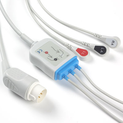 Cáp P-hilips 8Pin ECG và dây dẫn 3Lead M1735A Snap ECG Cable