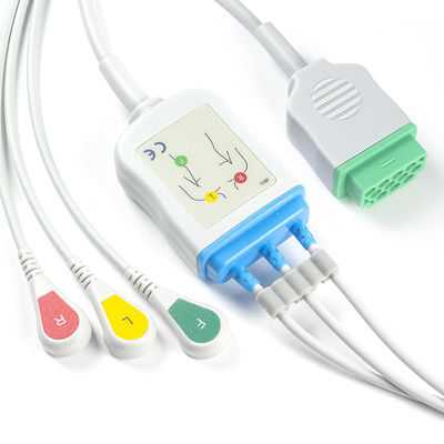 GE Marquette 2021141-002 2001292-001 Cáp ECG và dây dẫn 3 Đầu nối 11 chân cắm chốt IEC Cáp ECG