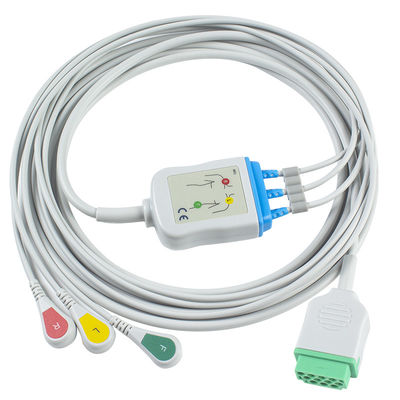 GE Marquette 2021141-002 2001292-001 Cáp ECG và dây dẫn 3 Đầu nối 11 chân cắm chốt IEC Cáp ECG