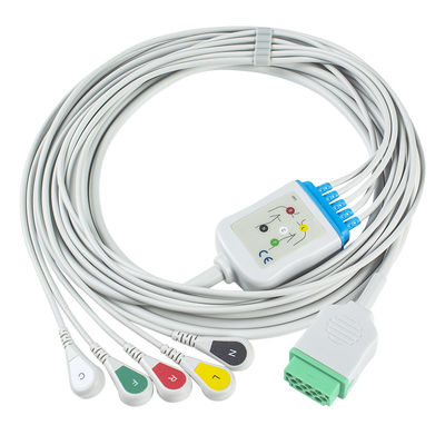 GE Marquette CBM-05NA-10AS-0001 Cáp điện tâm đồ và dây dẫn 5 Dây dẫn IEC snap Đầu nối 11 chân Cáp điện tâm đồ