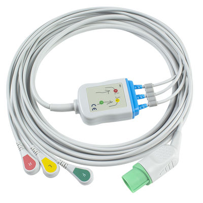 Mindray Datascope 040-000966-00 EA6232A Cáp ECG và dây dẫn Đầu nối 12 chân Cáp ECG 3 dây dẫn IEC snap