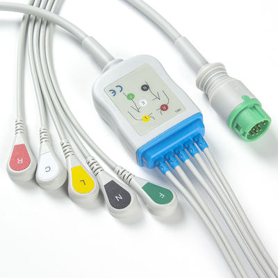 Mindray Datascope 040-000963-00 EA6252B Cáp ECG và dây dẫn Đầu nối 12 chân Cáp ECG 5 dây dẫn IEC snap