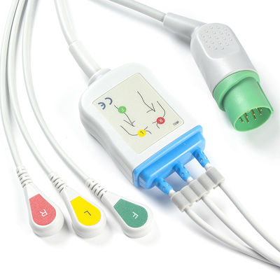 Cáp và dây dẫn điện tâm đồ Nihon Kohden CB-72353P Đầu nối 11 chân OEC-6102A Cáp điện tâm đồ 3 đầu cắm IEC