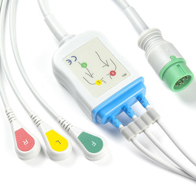 Cáp điện tâm đồ Biolight BLT và dây dẫn 3 đầu cắm IEC Clip 12Pin Cáp điện tâm đồ