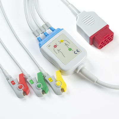 Bionet Cáp điện tâm đồ BM3 BM5 mới và dây dẫn Đầu nối 12 chân Cáp điện tâm đồ 3 Kẹp giữ dây dẫn IEC