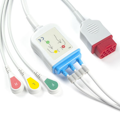 Bionet Mẫu mới Cáp điện tâm đồ BM3 BM5 và dây dẫn Kẹp điện tâm đồ Cáp 3 đầu nối IEC 12 chân