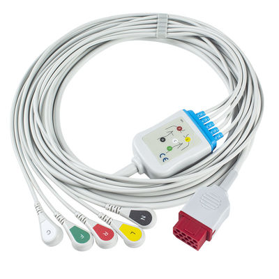 Bionet Mới BM3 BM5 BM7 5 Cáp điện tâm đồ đầu và dây dẫn Chụp cáp điện tâm đồ IEC 12 chân
