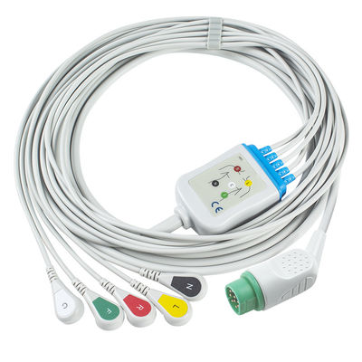 Phù hợp Siemens Drager 5 Lead Iec Snap Ecg Lead Cable / Ecg Lead Wire Set