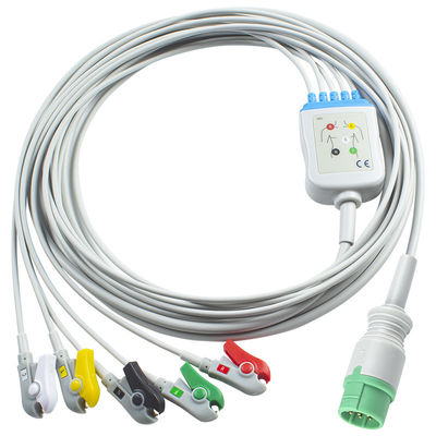 Đối với Schiller tương thích ECG cáp và dây chì kết nối trực tiếp 5 dẫn IEC Grabber