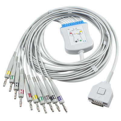 Cáp Fukuda ME EKG KP-500 KP-500D Cardisuny Cáp theo dõi bệnh nhân EKG 10 dây dẫn Đầu nối IEC Banana 4.0