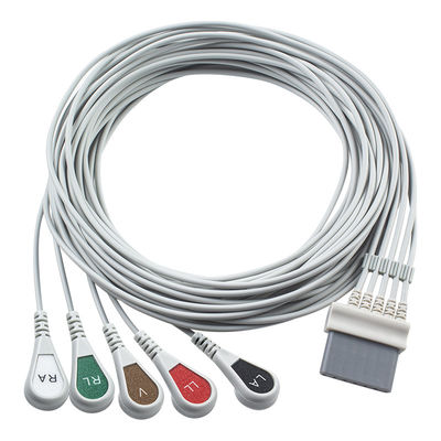 Schiller ECG cáp và dây dẫn 7pin kết nối ECG cáp 5 dẫn IEC snap grabber