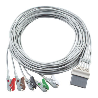Schiller ECG cáp và dây dẫn 7pin kết nối ECG cáp 5 dẫn IEC snap grabber