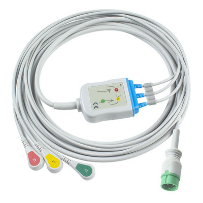 Zoll một phần Cáp ECG và dây dẫn 6pin Cáp ECG 3 kênh Cáp EKG