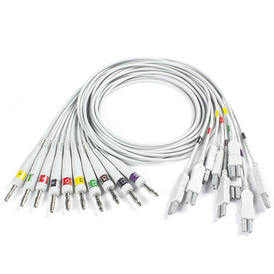 Norav Quark C12x Chẩn đoán ECG 12 Chất dẫn kiểm tra căng thẳng ECG trang điểm với cáp bệnh nhân TPU