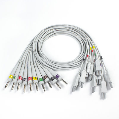 Norav Quark C12x Chẩn đoán ECG 12 Chất dẫn kiểm tra căng thẳng ECG trang điểm với cáp bệnh nhân TPU