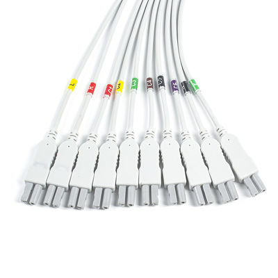 Norav Quark C12x Chẩn đoán ECG 12 Chất dẫn kiểm tra căng thẳng ECG trang điểm với cáp bệnh nhân TPU