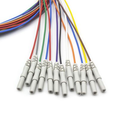 Điện cực EEG Din 1.5 Bọc bằng vàng Đường dây dẫn EEG màu sắc Điện cực EEG 1.5M 10pcs mỗi bộ