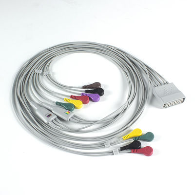 Tương thích với PH Telemetry Holter ECG 10Lead ECG Cable Holter IEC Snap