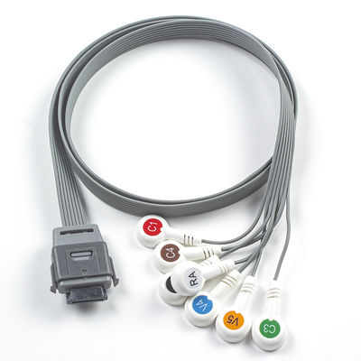 7Led ECG Holter cáp vật liệu TPU IEC Snap tương thích với Edan thiết bị y sinh