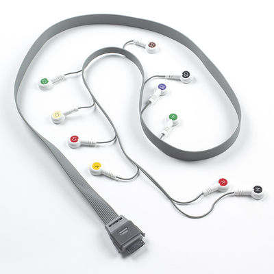 Xám 10 chì ECG Holter cáp tương thích với Edan Biomedical Instrument IEC Snap