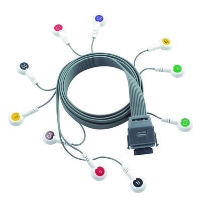 Xám 10 chì ECG Holter cáp tương thích với Edan Biomedical Instrument IEC Snap