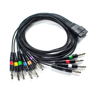 TPU 10 Cáp ECG bệnh nhân Banan End cho Schiller FT-1 2.400331 MS-12 Cáp ECG màu xanh