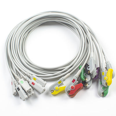 Chất dẫn EKG được điều khiển tương thích với dây chằng chẩn đoán EKG không có latex 10Lead IEC Grabber