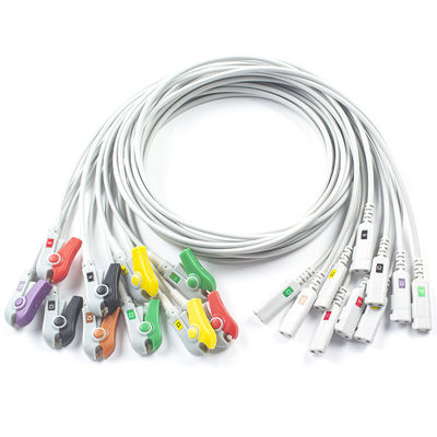 Chất dẫn EKG được điều khiển tương thích với dây chằng chẩn đoán EKG không có latex 10Lead IEC Grabber