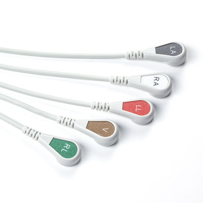Xám tương thích IVY 5Lead ECG Cable AHA Snap 1m 3.0 đường kính