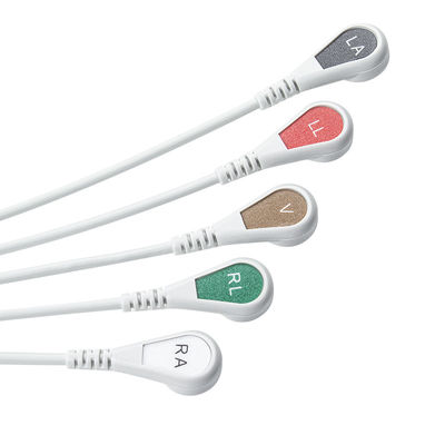 Xám tương thích IVY 5Lead ECG Cable AHA Snap 1m 3.0 đường kính