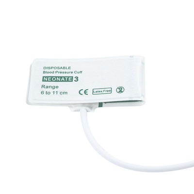 Đường ống duy nhất kích thước 3 6-11cm NIBP Neonatal Disposable Cuff Shelf Life 24 tháng Không có Latex