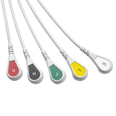 Cáp ECG tương thích 5 dẫn cho Medetec Heart Monitor ECG Anh IEC Snap