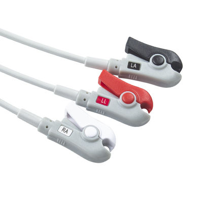 Các bộ phận ECG 3 Chốt AHA Grabber ECG Cable Assembly Thiết kế bền 24 tháng Thời hạn sử dụng