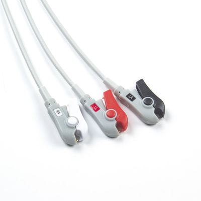 Các bộ phận ECG 3 Chốt AHA Grabber ECG Cable Assembly Thiết kế bền 24 tháng Thời hạn sử dụng