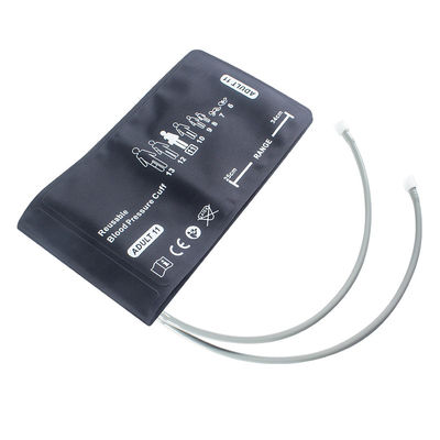 Welch Allyn Adult Double Dual Tube NIBP Cuff 25 - 34cm 508243 REUSE-11-2MQ Connector Twist-Lock FlexiPort Blood Pressure Monitor Cuff