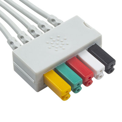 Siemens Cáp bệnh nhân ECG 5 chì Siemens IEC Grabber ECG chì cho người lớn hoặc trẻ em màu xám