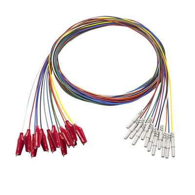 Dụng cụ kẹp kiểu Din 1,5mm có vỏ ngoài mềm Kẹp cá sấu Điện cực EEG Mạ vàng EEG EMG Leadwires Điện cực