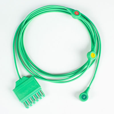 Các dây dẫn ECG tái sử dụng Drager Siemens Monolead 3Lead IEC Snap MS14555 Các dây dẫn ECG
