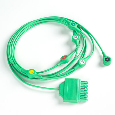 MS14682 Máy kéo cáp ECG ECG Pin đơn Monolead 6 Dây dẫn IEC Snap