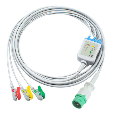 Cáp và dây dẫn ECG Emtel Fx2000 Đầu nối 12 chân Cáp ECG 3 5 Chì Kẹp Giữ IEC AHA