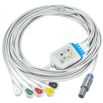 Epsilon Lemo 6pin Cáp ECG và dây dẫn Cáp ECG 3 5 dẫn IEC AHA Snap Grabber Clip