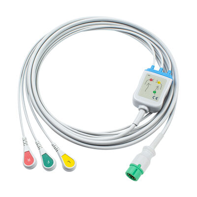 Yonker 12Pin E12 Cáp ECG trực tiếp Cáp ECG và dây dẫn 3Lead AHA IEC