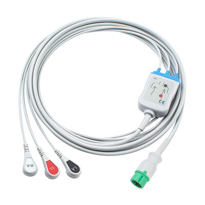 Yonker 12Pin E12 Cáp ECG trực tiếp Cáp ECG và dây dẫn 3Lead AHA IEC