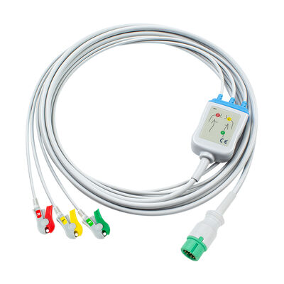 Yonker 12Pin E12 Cáp ECG trực tiếp Cáp ECG và dây dẫn 3Lead AHA IEC