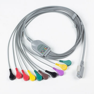 Cáp Holter ECG JincoMed 10 điện cực MIC-12H-3 MIC-12H-3S MIC-12H-3L MIC-12H-3G Cáp Holter ECG EKG 11 chân và dây điện cực