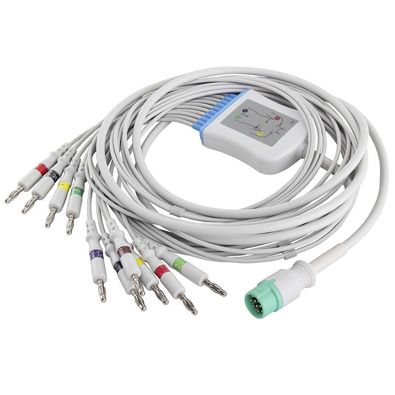 Cáp Fukuda EKG và dây dẫn Đầu nối chuối IEC 4.0 Cáp EKG kết nối trực tiếp
