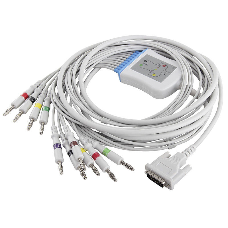 Cáp Schiller EKG AT1 CS200 2.400095 2.400071E 2.400071S Cáp EKG và dây dẫn 15 chân IEC Banana 4.0
