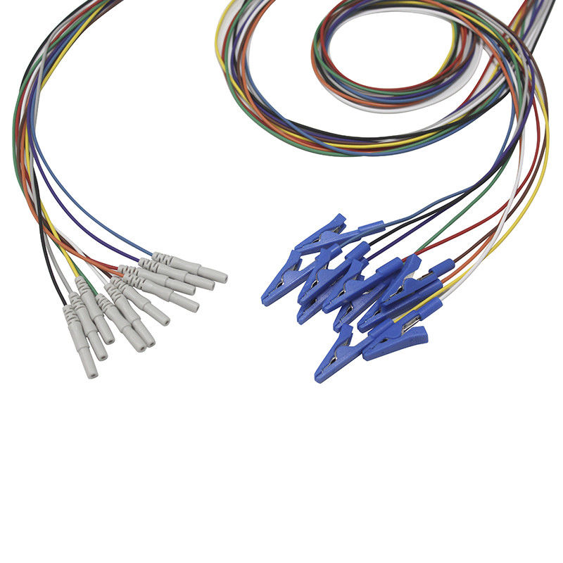 Din 1.5 phong cách Grabber Kẹp cá sấu Cá sấu Điện cực EEG Mạ vàng EEG Leadwires Điện cực