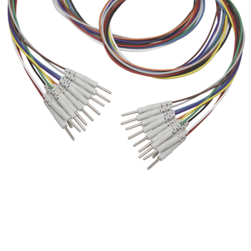 3.5 Mono Plug Grabber đến pin 2.0mm EEG Cap Cap Electrodes Mạ niken EEG EMS Leadwires Điện cực