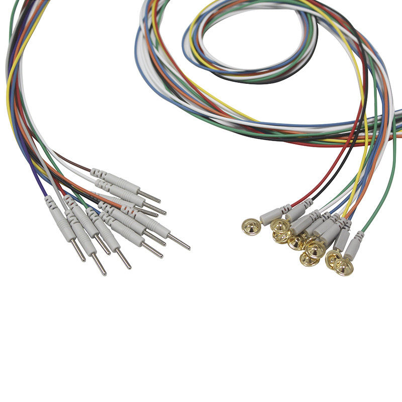 Din 2.0 Phích cắm loại cốc Nắp điện cực EEG Mạ vàng Dây dẫn EEG EMS Điện cực